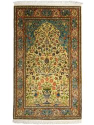 INDIAN SILK RUG 93*155 KASHMIR TREE OF LIFE