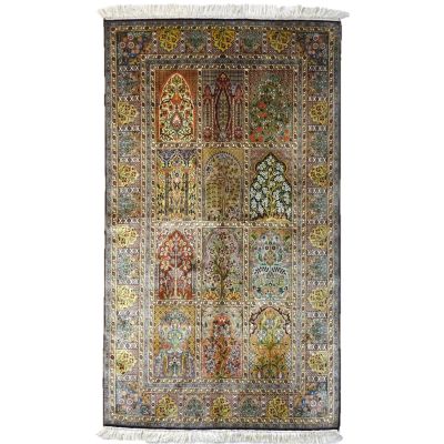 INDIAN SILK RUG 90*156 KASHMIR HAMADAN