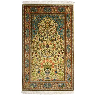 INDIAN SILK RUG 93*155 KASHMIR TREE OF LIFE