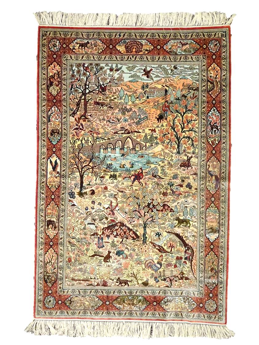  CHINESE SILK RUG 92*141