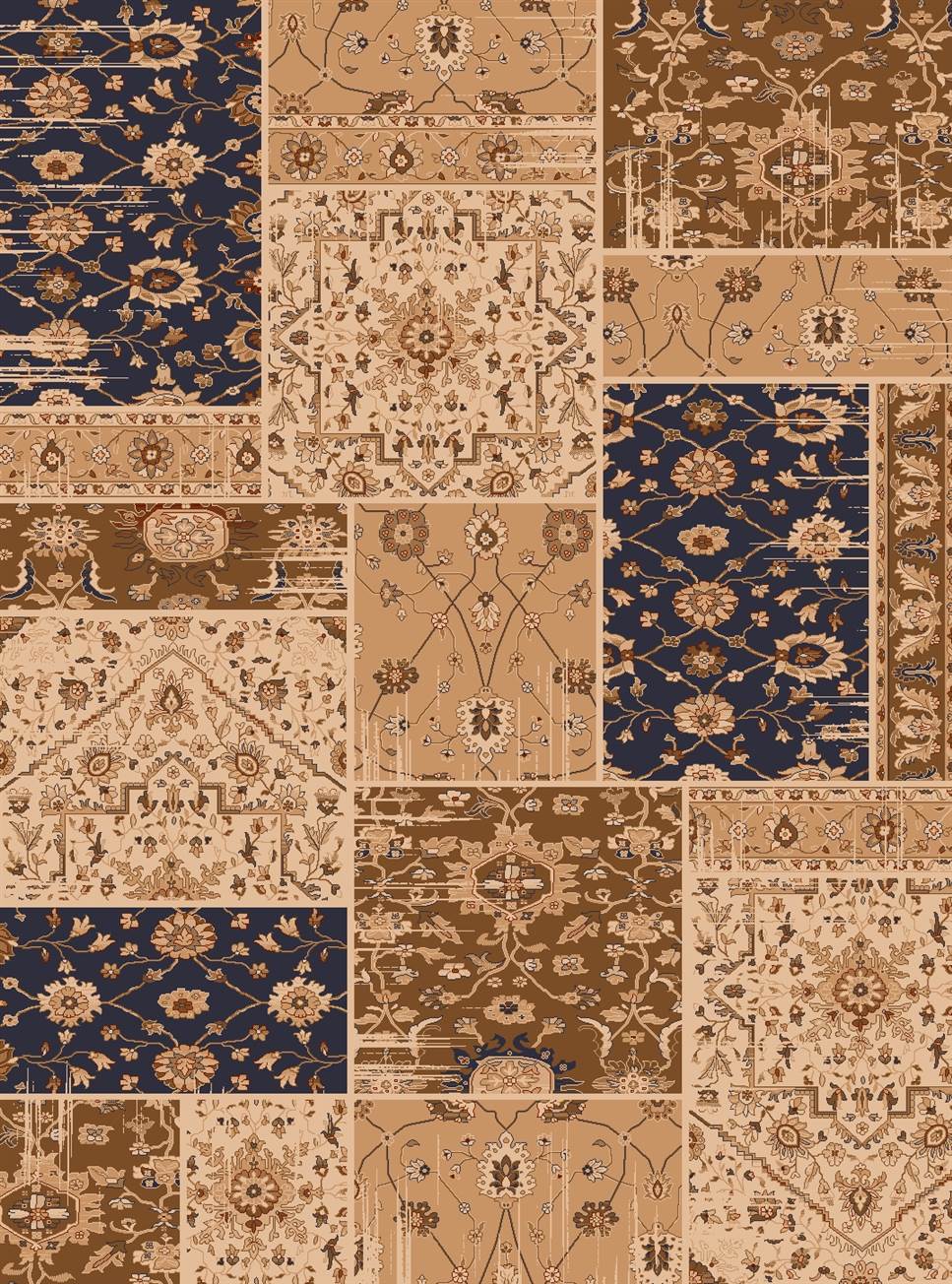 KASHMIR 22871 IVORY/BROWN